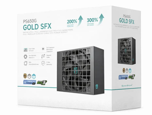 DeepCool PS650G 650W Gamer Storm SFX ,Full Japanese Electrolytic Capacitors, Cybenetics Platinum...