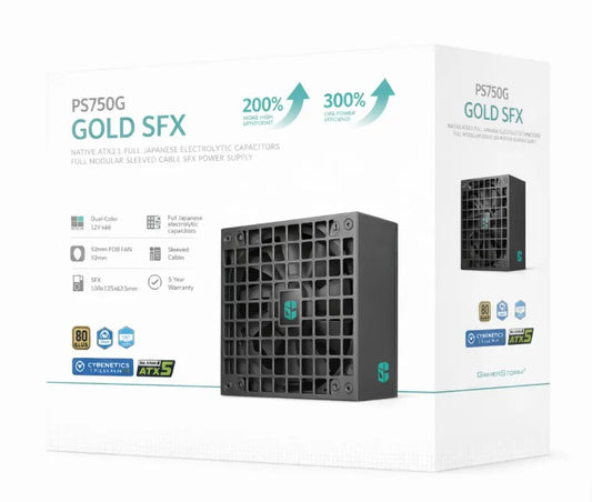 DeepCool PS750G 750W Gamer Storm SFX ,Full Japanese Electrolytic Capacitors, Cybenetics Platinum...