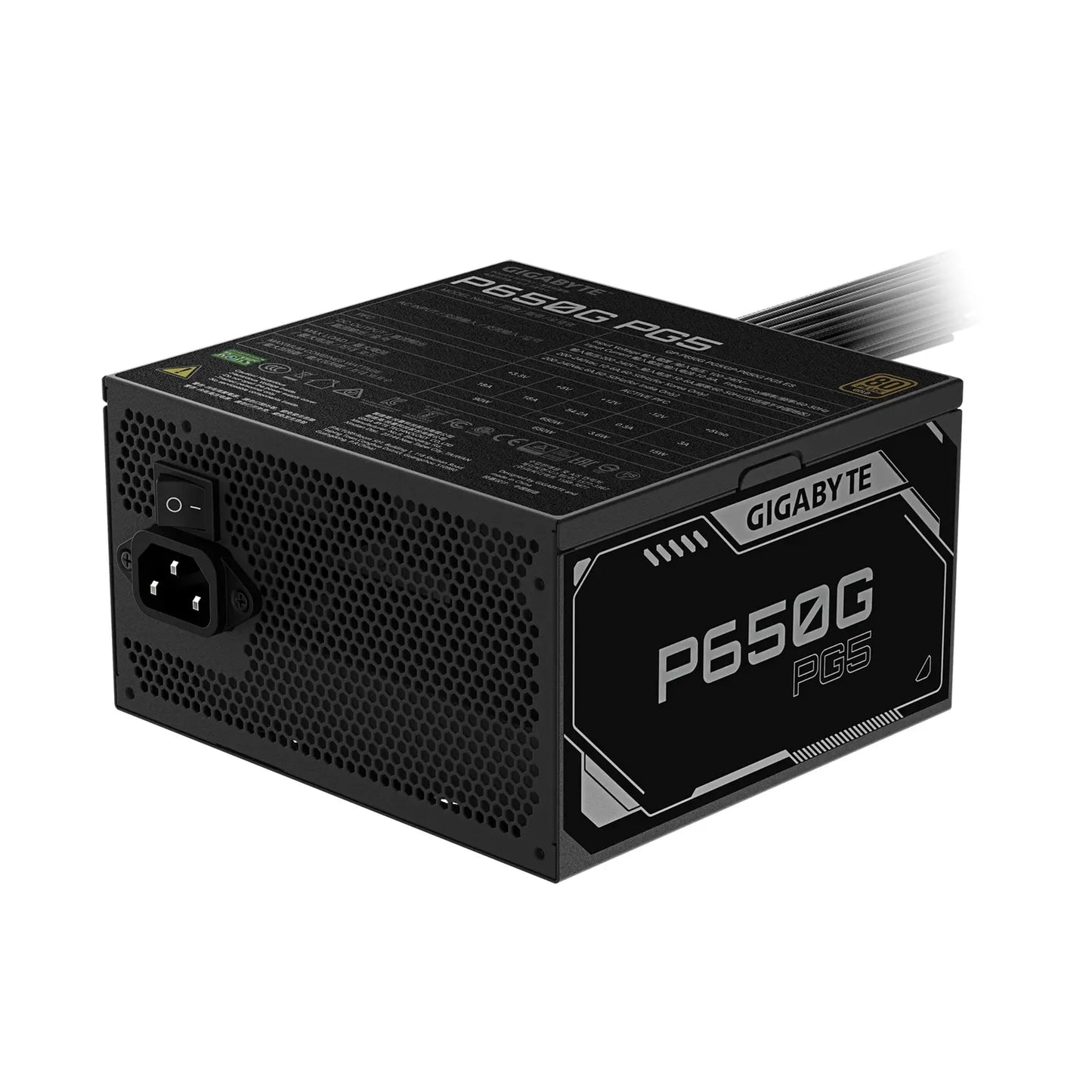 Gigabyte GP-P650G PCIE 5.1, 650W, ATX12V v3.1, 80+Gold, 90%, 120mm HYB, PFC>0.9, 100-240V, 10-6A,... - Image 3