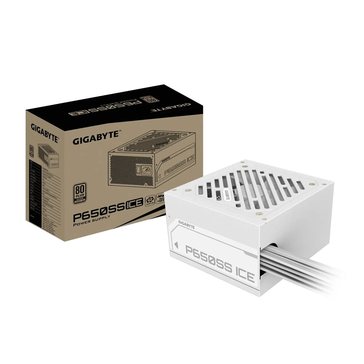 Gigabyte GP-P650SS ICE 650W ATX PSU Power Supply 80+ Silver 120mm 12V >100K Hrs 50-60 Hz 120mm Fa...