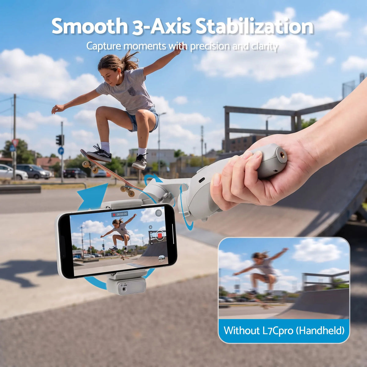 Devanti 3-Axis Handheld Gimbal Stabilizer for Smartphone & Tripod AI Tracking Fill Light - Image 7