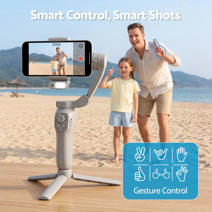 Devanti 3-Axis Handheld Gimbal Stabilizer for Smartphone & Tripod AI Tracking Fill Light - Image 8