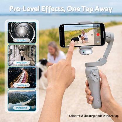Devanti 3-Axis Handheld Gimbal Stabilizer for Smartphone & Tripod AI Tracking Fill Light - Image 9