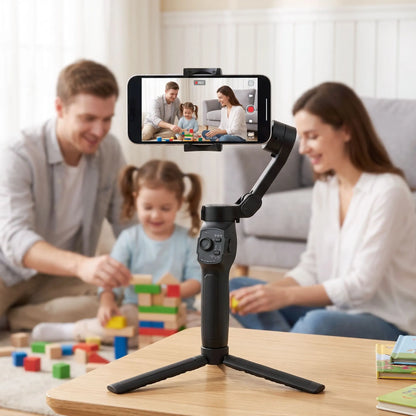 Devanti 3-Axis Gimbal Stabilizer with Tripod for Smartphone, Foldable Selfie Stick