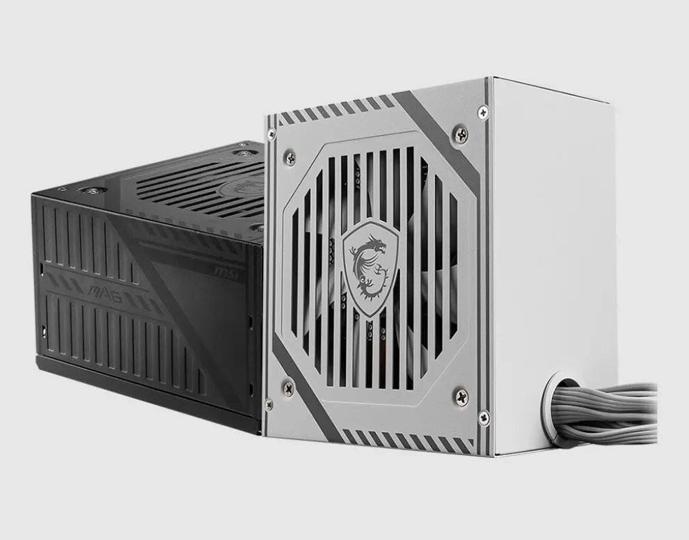 MSI MAG A650BNL WHITE 650W PSU, 80 PLUS Bronze, Active PFC, 120mm Hydro Bearing Fan, Non-Modular,...