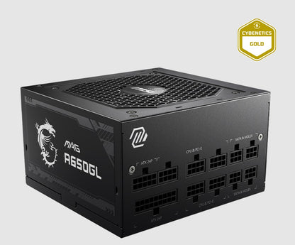 MSI MAG A650GL 650W Power Supply, 80 PLUS Gold, up to 90% Efficiency, Active PFC, OCP / OVP / OPP...