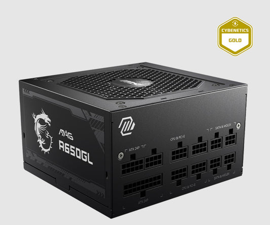MSI MAG A650GL 650W Power Supply, 80 PLUS Gold, up to 90% Efficiency, Active PFC, OCP / OVP / OPP...