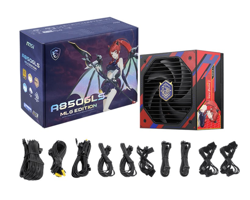 MSI MAG A850GLS MLG EDITION, Gold Fully Modular Silent Power Supply MLG Edition - Power Supplies
