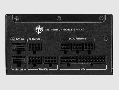 MSI MPG A1000GS PCIE5 1000W ATX Power Supply Unit, 80 PLUS Gold, Fully modular flat cables, 0 RPM... - Image 4