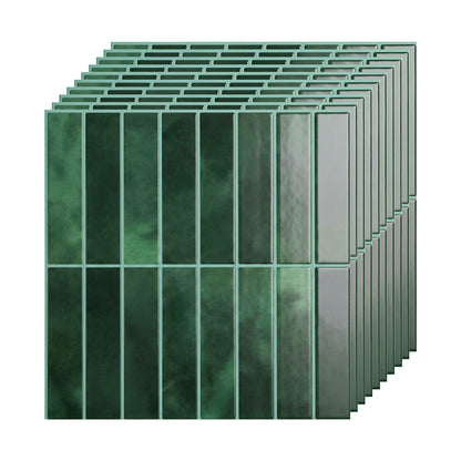Artiss 3D Peel and Stick Wall Tiles Self Adhesive LinearGrid Backsplash 10 Sheets, Green - Image 9