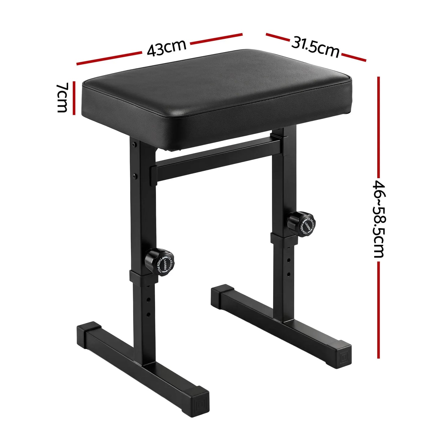 Alpha Piano Bench Adjustable Seat Heavy Duty H-Shape Piano Stool Black - Image 2
