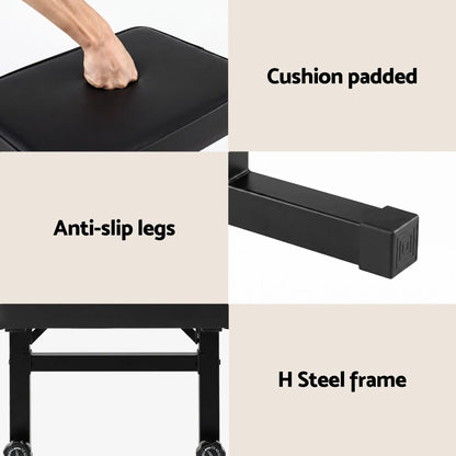 Alpha Piano Bench Adjustable Seat Heavy Duty H-Shape Piano Stool Black - Image 6