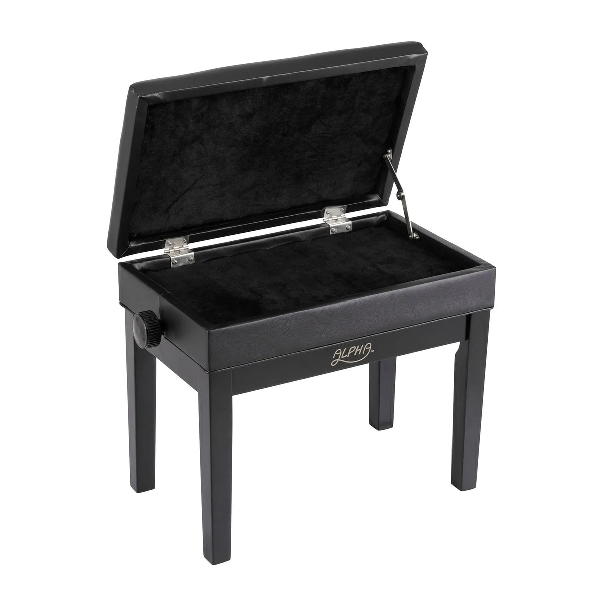 Alpha Adjustable Piano Bench Wooden Keyboard Seat Padded Music Chair Black - Image 3