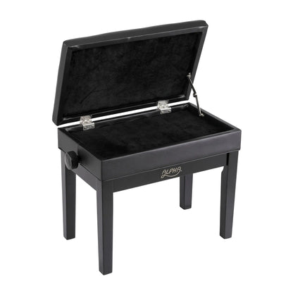 Alpha Adjustable Piano Bench Wooden Keyboard Seat Padded Music Chair Black - Image 3