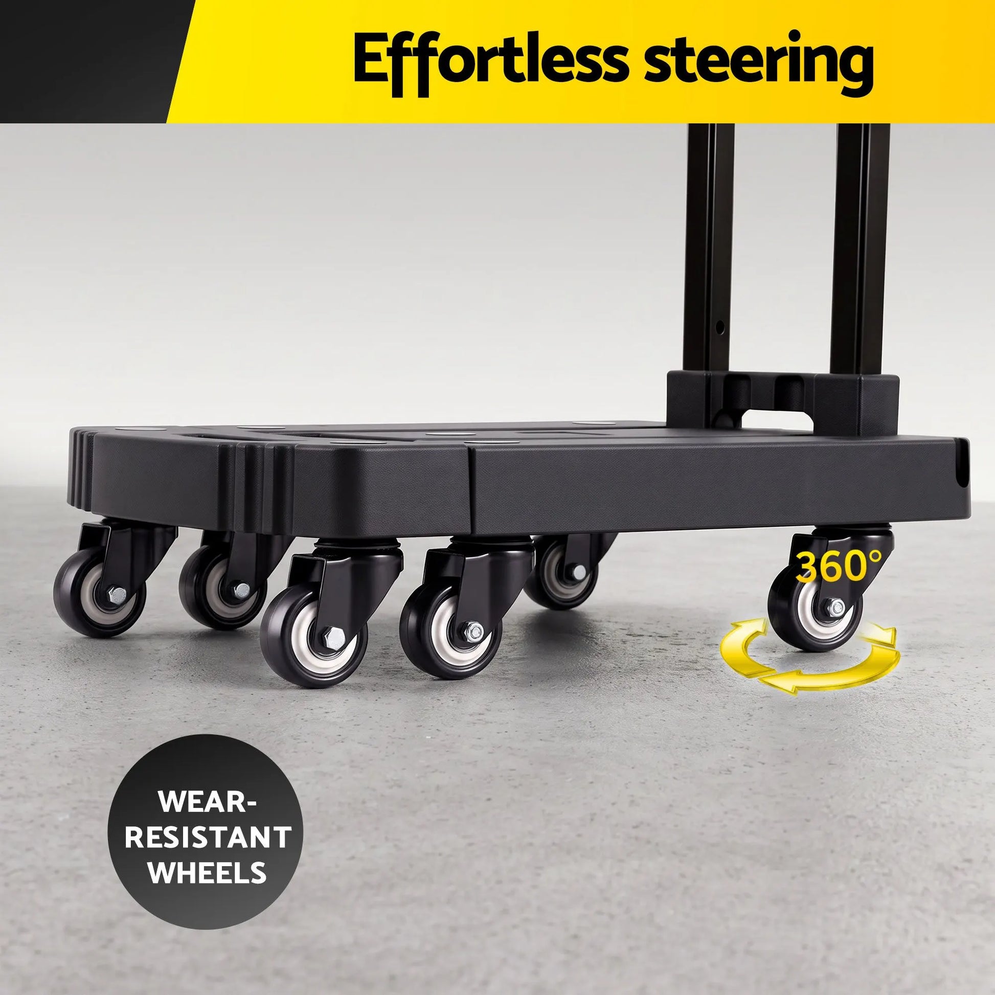 Giantz Folding Hand Truck Platform Trolley Foldable Dolly Cart 200kg Load Black - Image 8