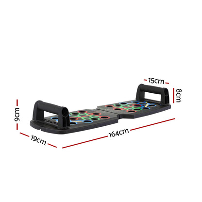 Everfit Push Up Board Home Gym Multi Function Workout Rack Black - Image 2