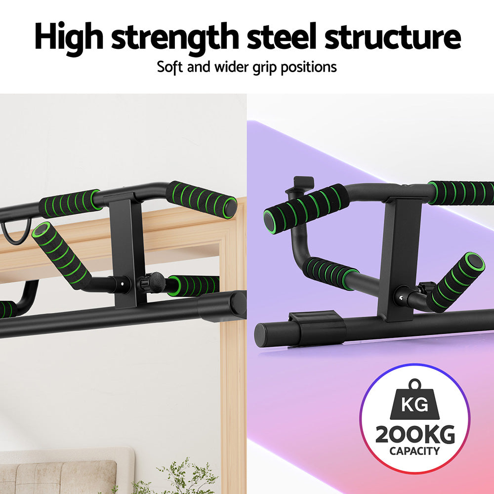 Multi-Grip Pull Up Bar Doorway Chin Up Horizontal Bar Home Gym Workout 101cm Length - Image 5