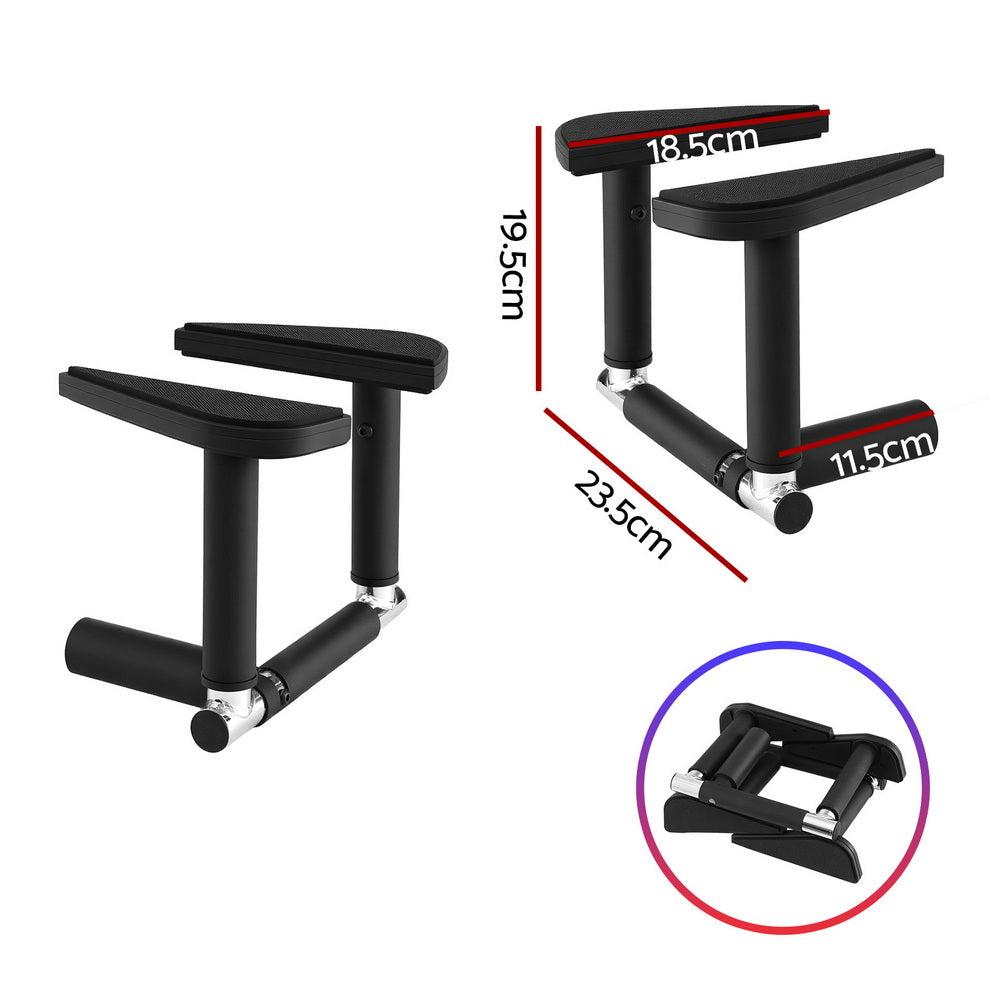Everfit Pull Up Bar Chin Up Grips Foldable Doorway Gym Portable Black - Image 2