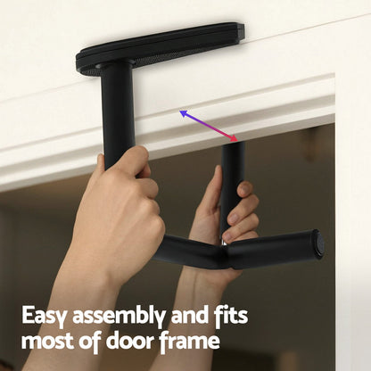 Everfit Pull Up Bar Chin Up Grips Foldable Doorway Gym Portable Black - Image 5