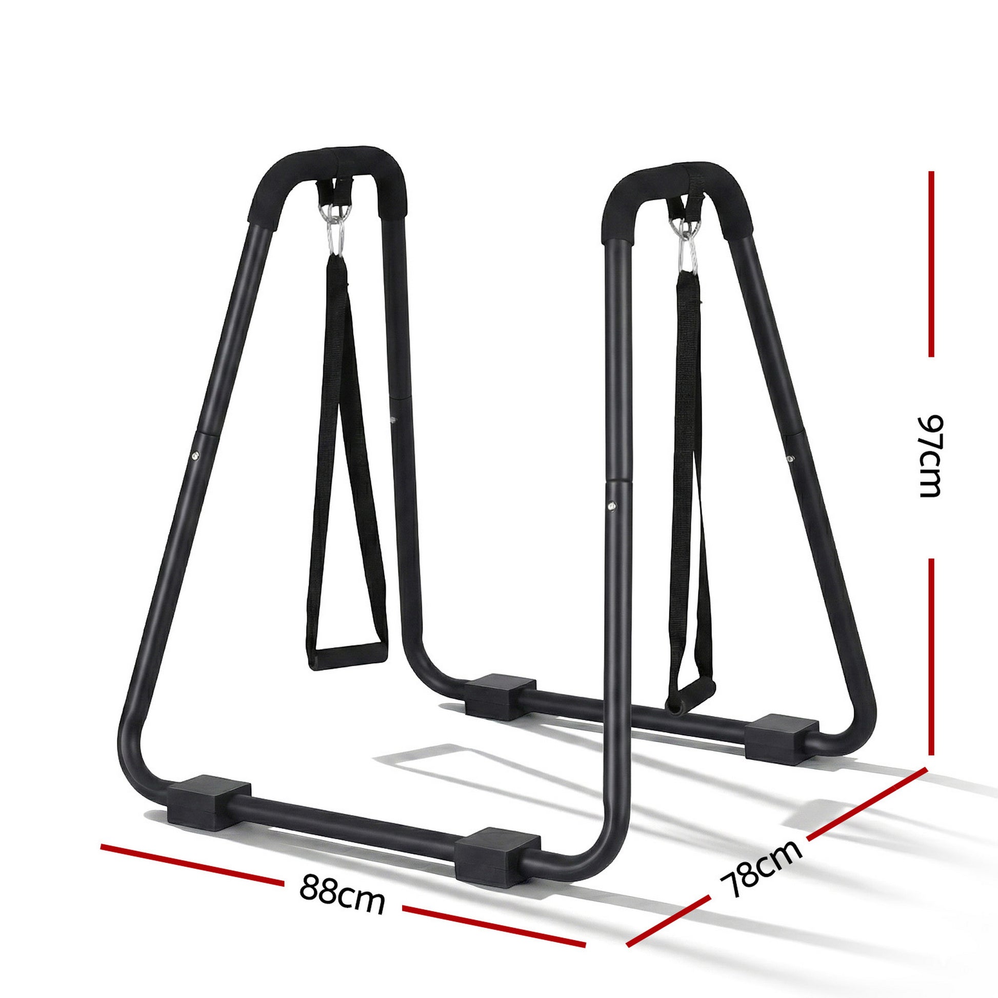Everfit Dip Station Parallel Bars Heavy Duty Home Gym Stand Calisthenics Black - Image 2
