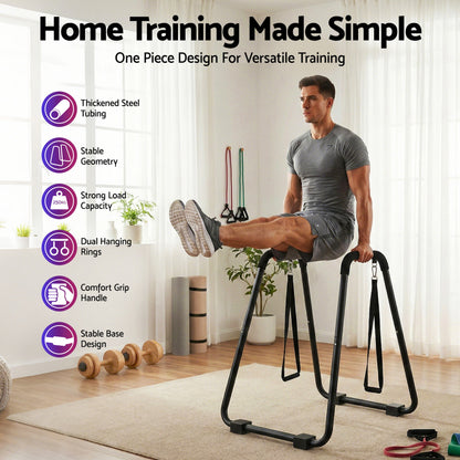 Everfit Dip Station Parallel Bars Heavy Duty Home Gym Stand Calisthenics Black - Image 4