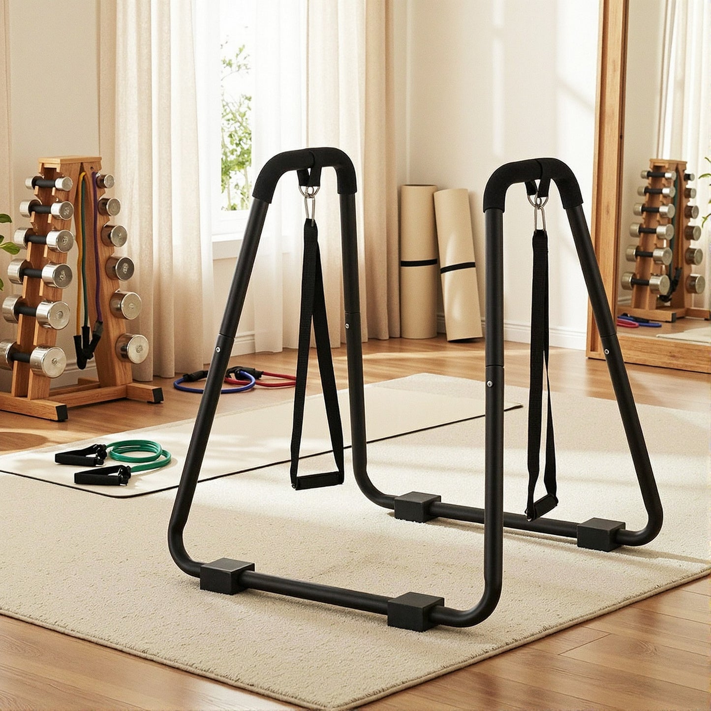 Everfit Dip Station Parallel Bars Heavy Duty Home Gym Stand Calisthenics Black - Image 9