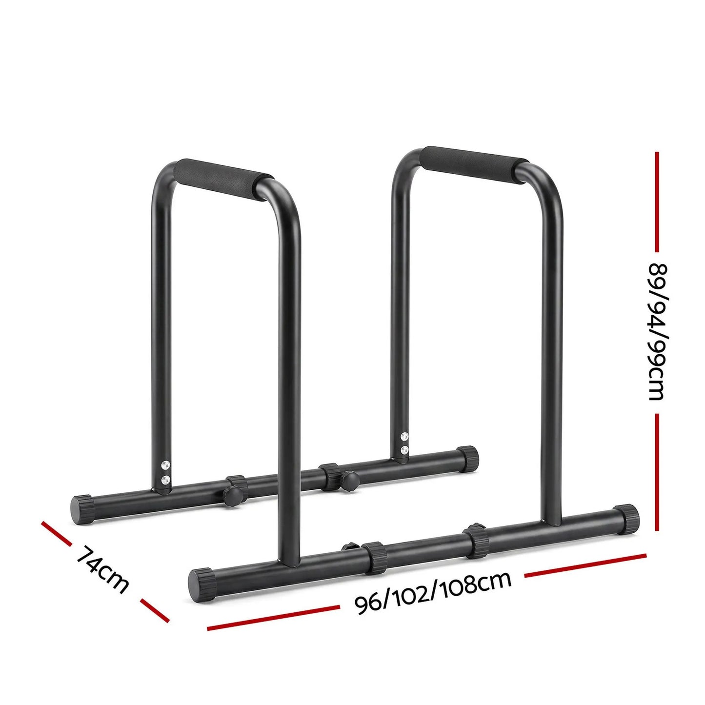 Everfit Dip Station Parallette Bars Home Gym Workout Stand Black - Image 2
