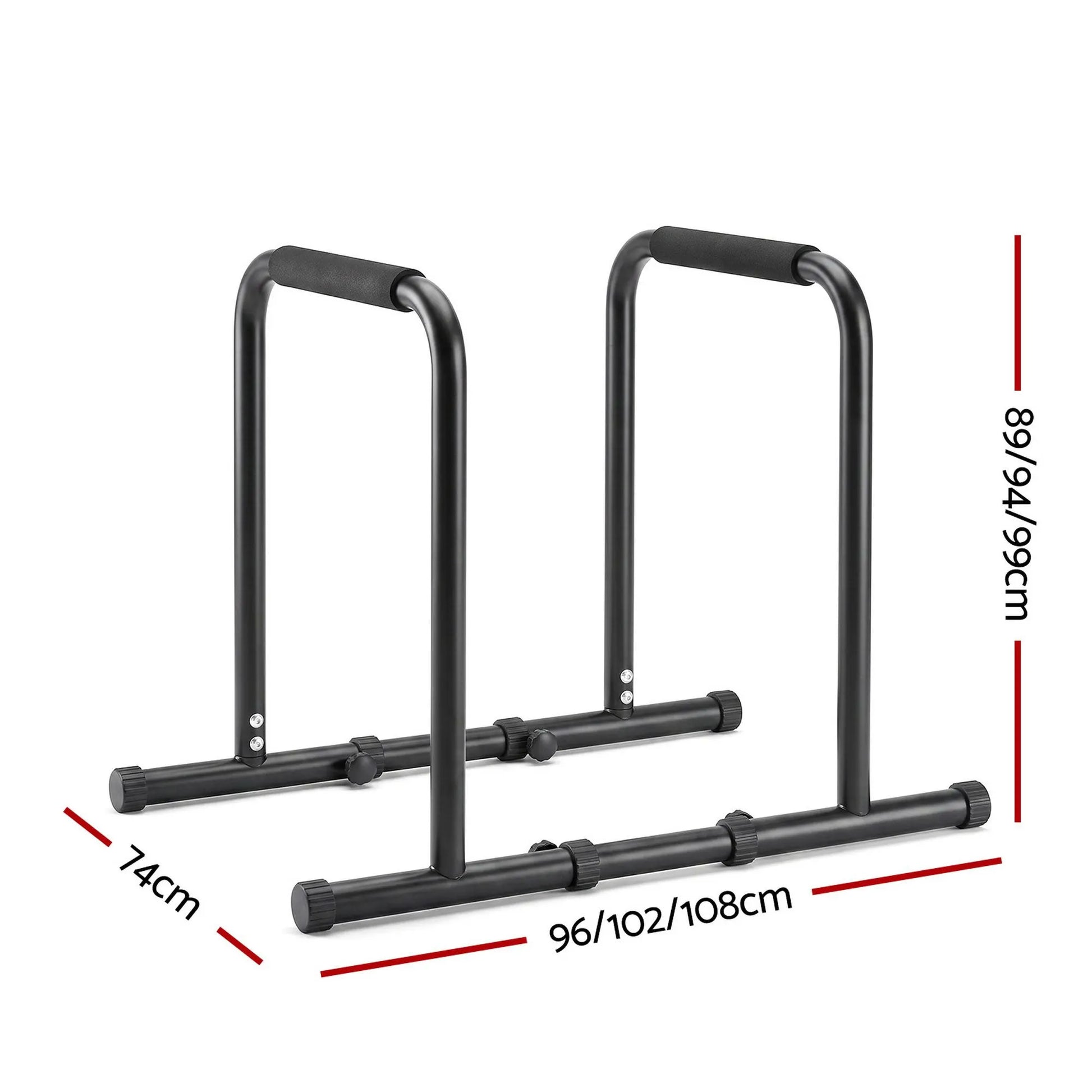 Everfit Dip Station Parallette Bars Home Gym Workout Stand Black - Image 2