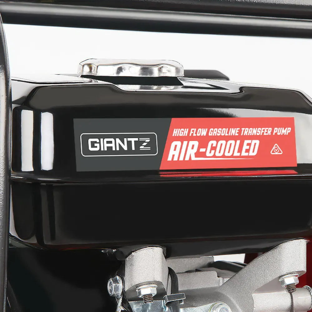 Giantz Petrol Water Pump, 2" 7HP Max High Flow Transfer Fire Fighting Pumps Rain Tank Oil Irrigation Garden Farm Pond Outdoor Irrigations, with Hose Fittings Inlet Filter Rubber Feet Black Red - Image 8