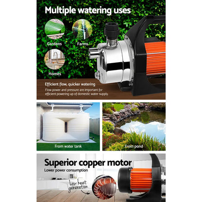 Giantz Garden Water Pump High Pressure 800W Max Tank Rain Farm Irrigation House - Image 5
