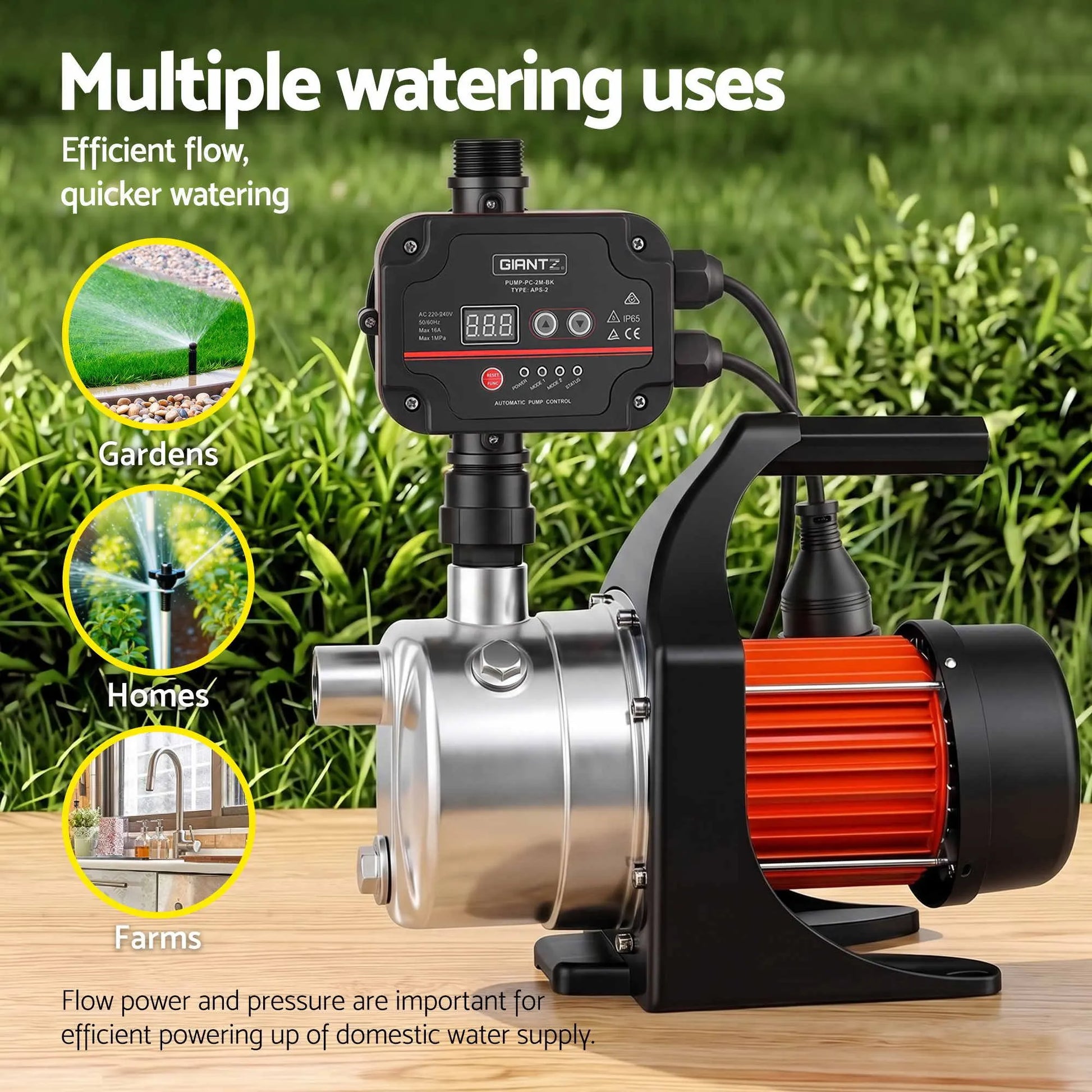 Giantz Garden Water Pump Auto Controller Tank Farm Irrigation House 800W Max. - Image 6