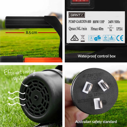 Giantz Garden Water Pump Auto Controller Tank Farm Irrigation House 800W Max. - Image 9