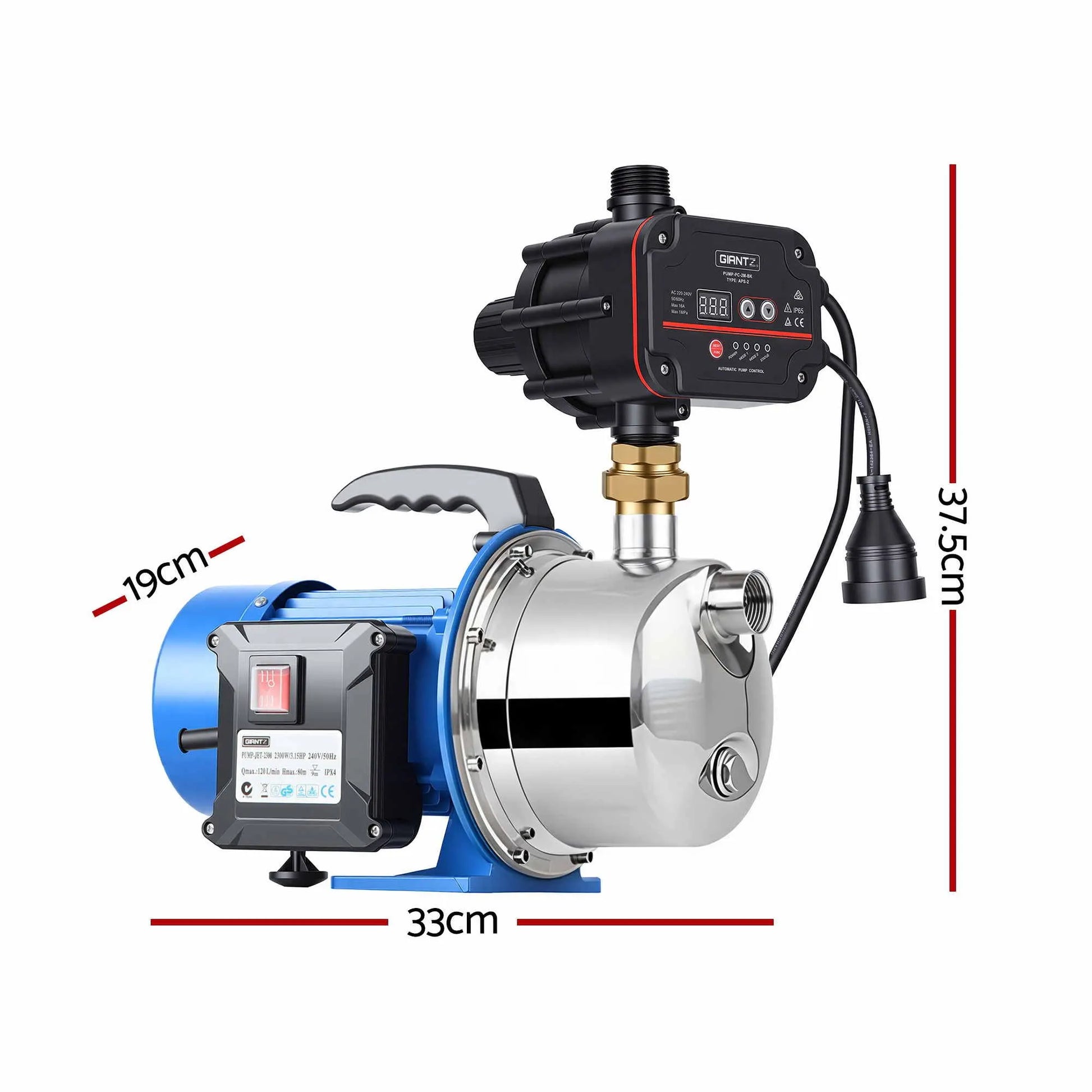 Giantz Garden Water Jet Pump Auto Controller 1100W Tank Rain Farm Irrigation - Image 2