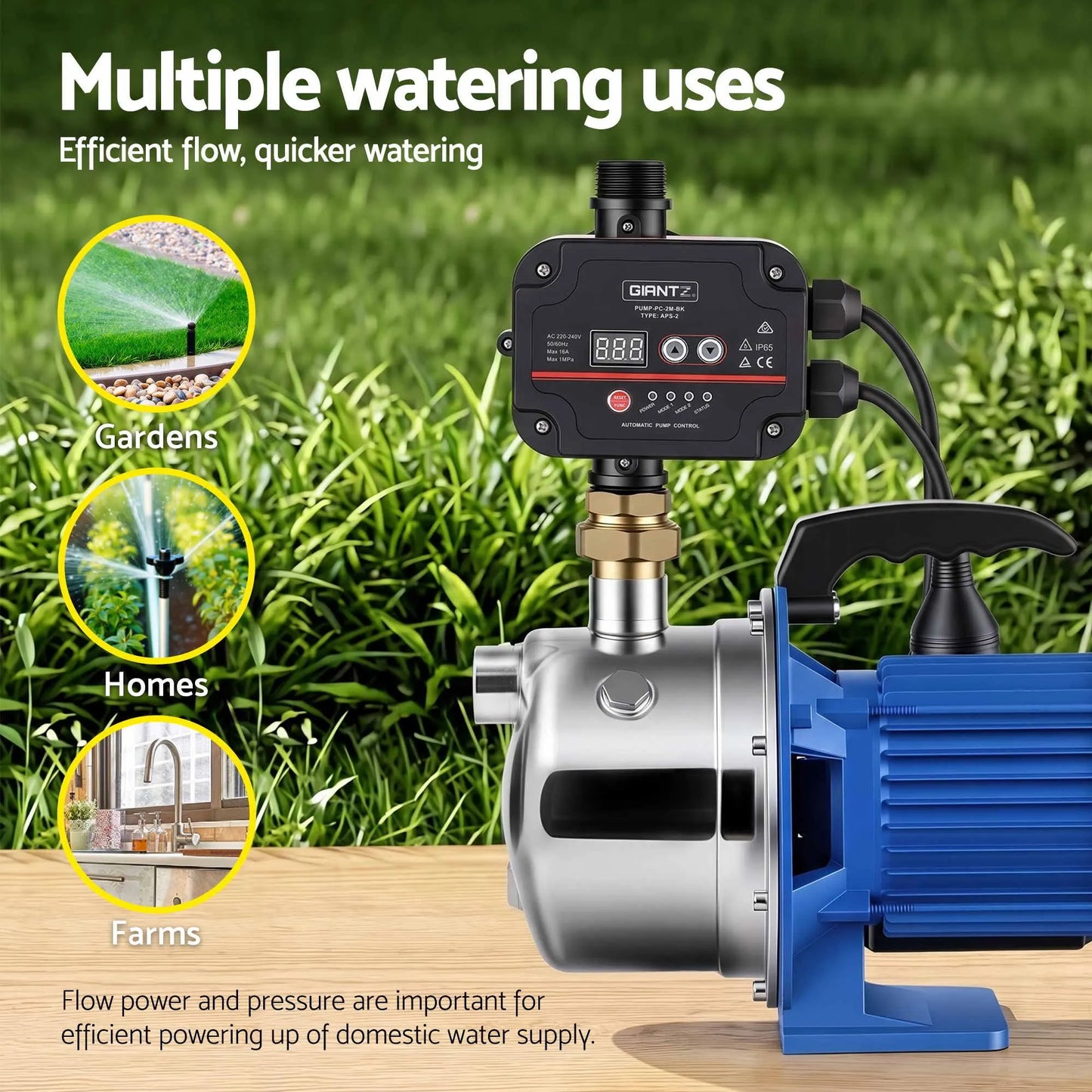 Giantz Garden Water Jet Pump Auto Controller 1100W Tank Rain Farm Irrigation - Image 6