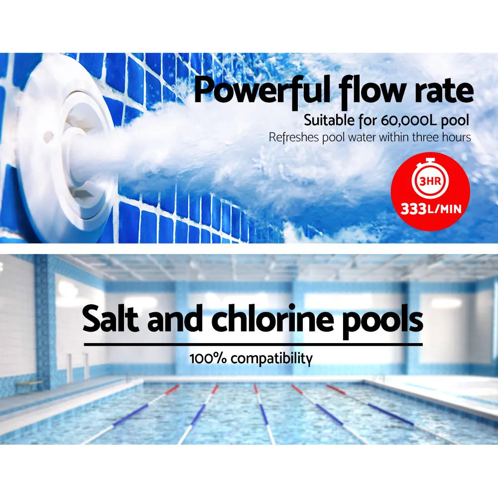Giantz Pool Pump Swimming Water Pump 2000W Max. 2.7HP Circulation Filter Electric Spa - Image 6