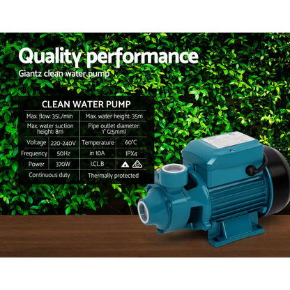 Giantz Peripheral Water Pump Garden Boiler Car Wash Electric Irrigation QB60 - Image 6