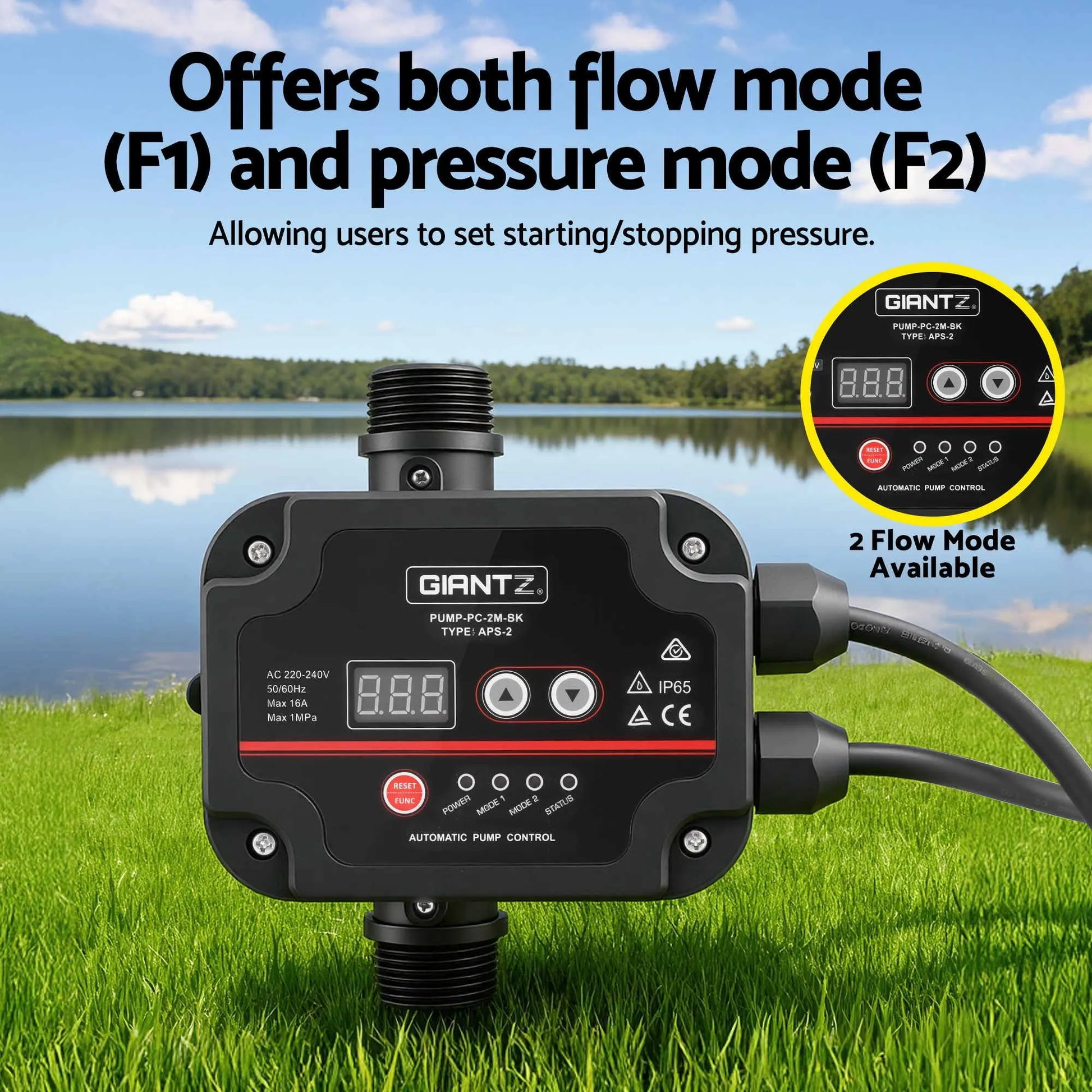 Giantz Peripheral Water Pump Auto Controller Booster Garden Irrigation 0.5HP - Image 5