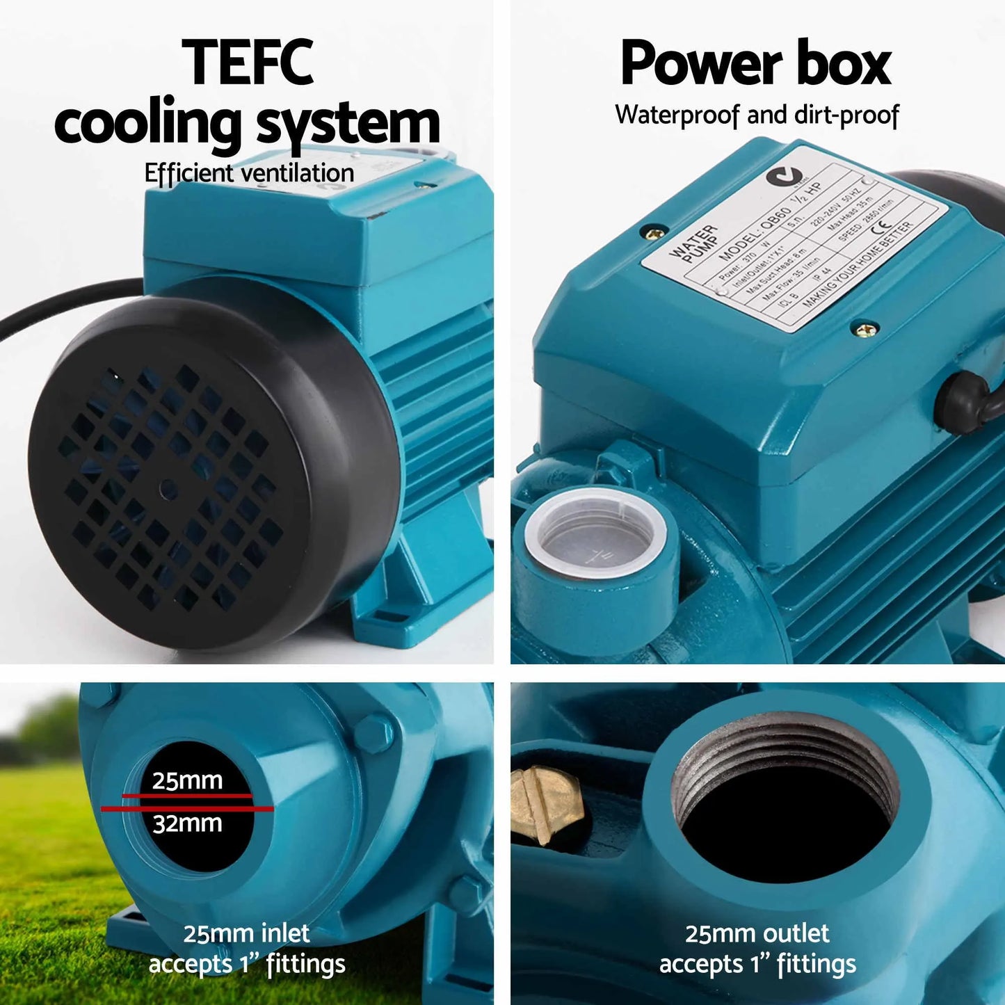 Giantz Peripheral Water Pump Auto Controller Booster Garden Irrigation 0.5HP - Image 9