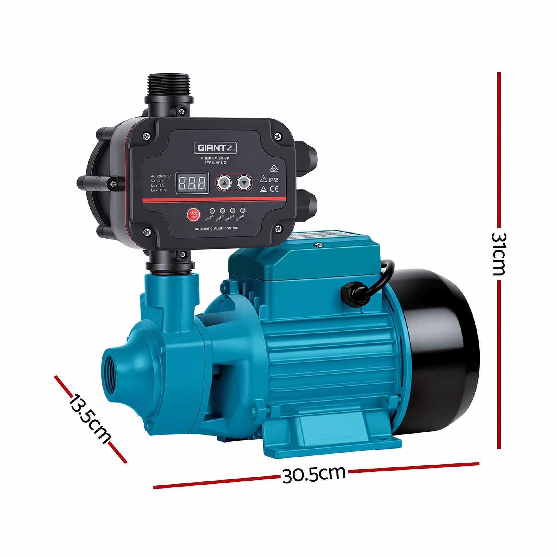 Giantz Peripheral Water Pump Auto Controller Cast Iron Garden Irrigation 1HP - Image 2