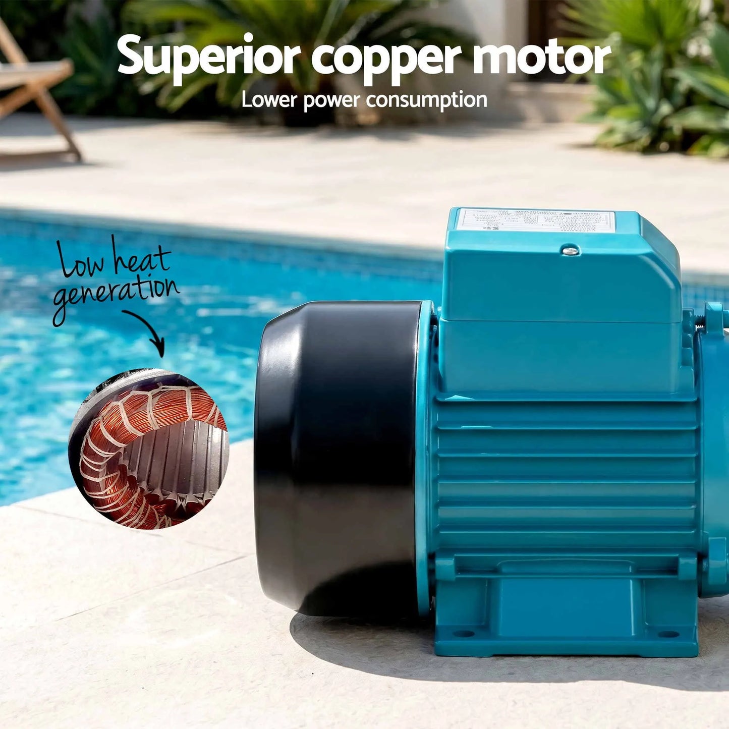 Giantz Peripheral Water Pump Auto Controller Cast Iron Garden Irrigation 1HP - Image 7