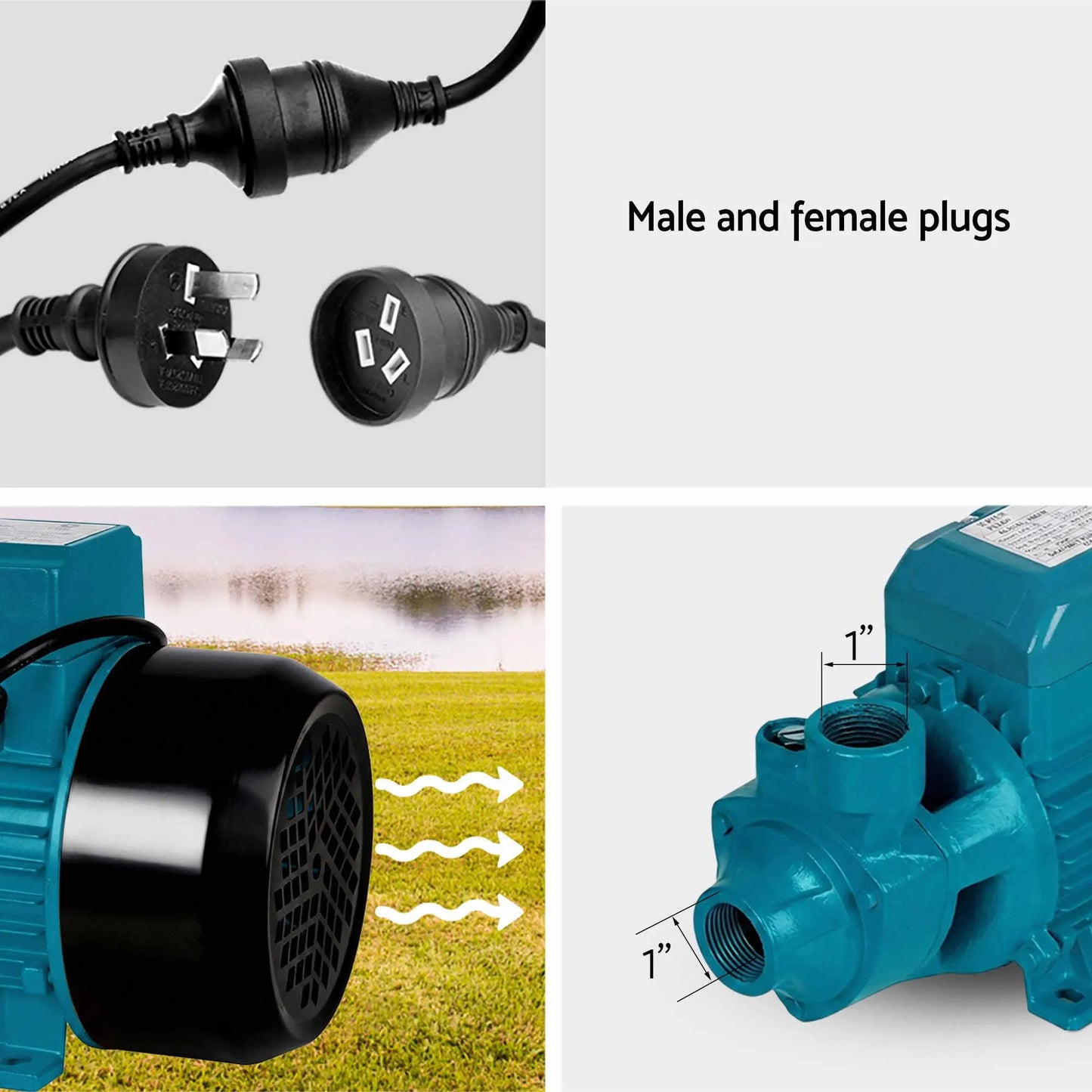 Giantz Peripheral Water Pump Auto Controller Cast Iron Garden Irrigation 1HP - Image 9