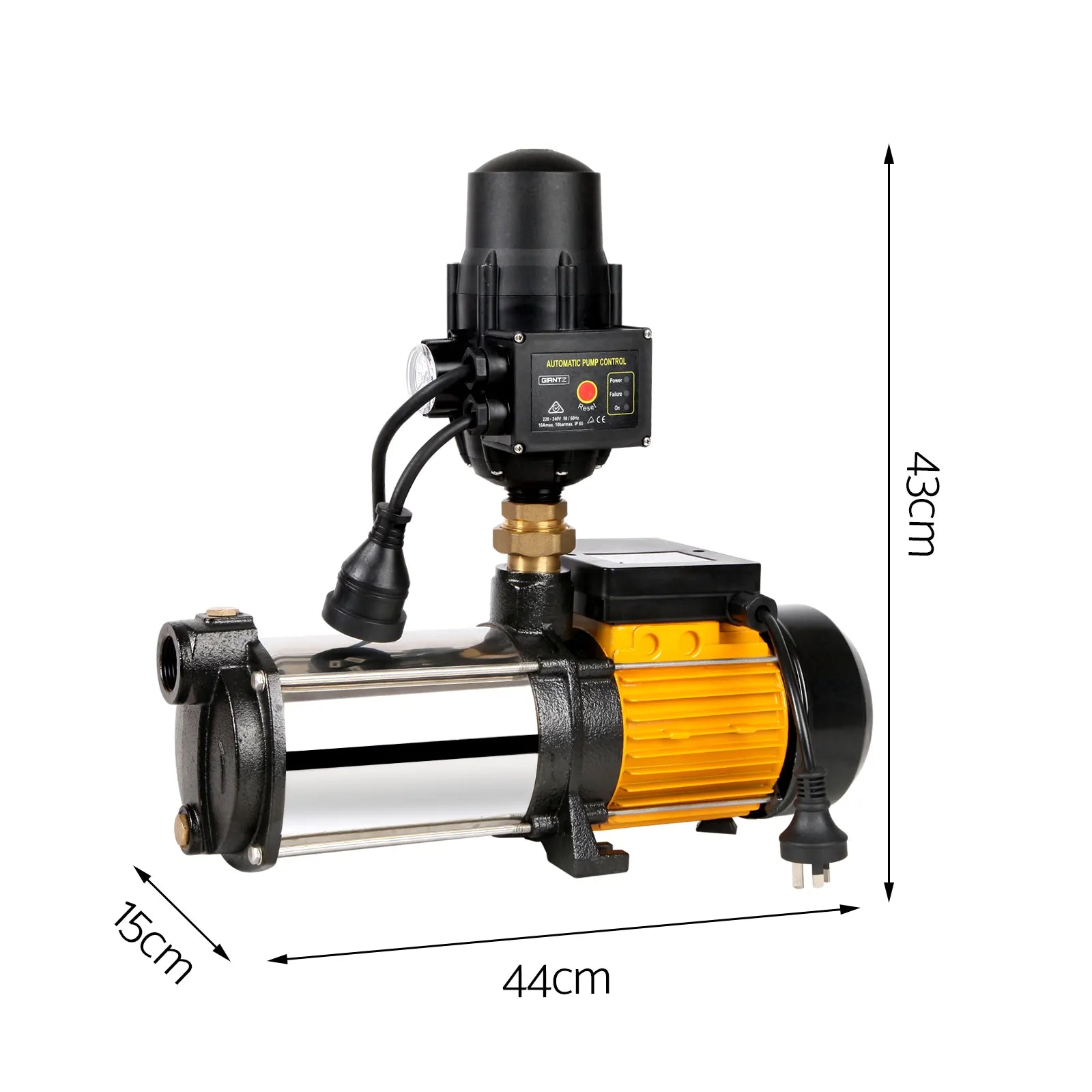 Giantz Garden Water Pump High Pressure 2000W Max 4-Stage Tank Irrigation Transfer Booster Pump Black - Image 2