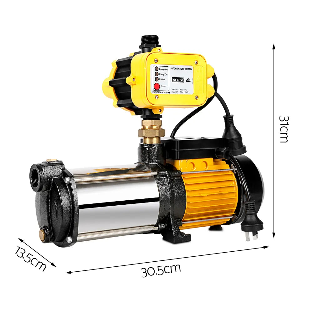 Giantz Garden Water Pump High Pressure 2500W Max 5-Stage Tank Irrigation Transfer Booster Yellow - Image 2