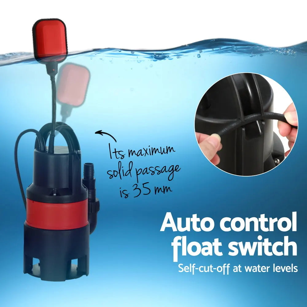 Giantz Garden Submersible Pump 550W Dirty Water Bore Tank Well Steel Sewerage - Image 7