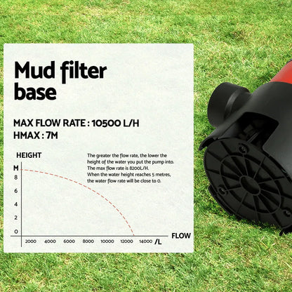 Giantz Garden Submersible Pump 550W Dirty Water Bore Tank Well Steel Sewerage - Image 9