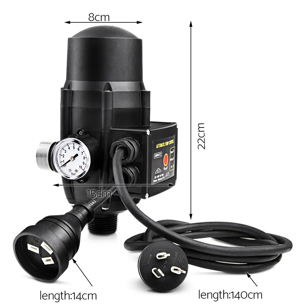 Giantz Water Pressure Pump Controller Auto Switch Control Electric Electronic Black - Image 2