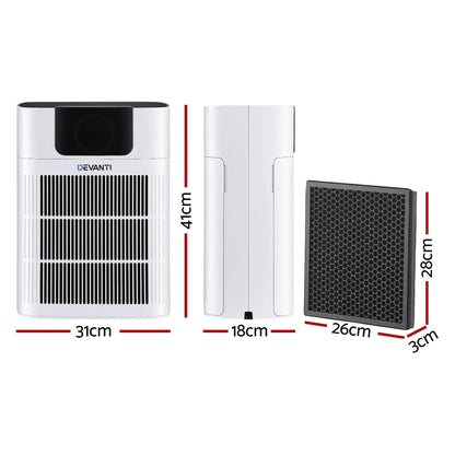 Devanti Pet Air Purifier H12 HEPA Filter Cleaner Replacement Filter White - Image 2