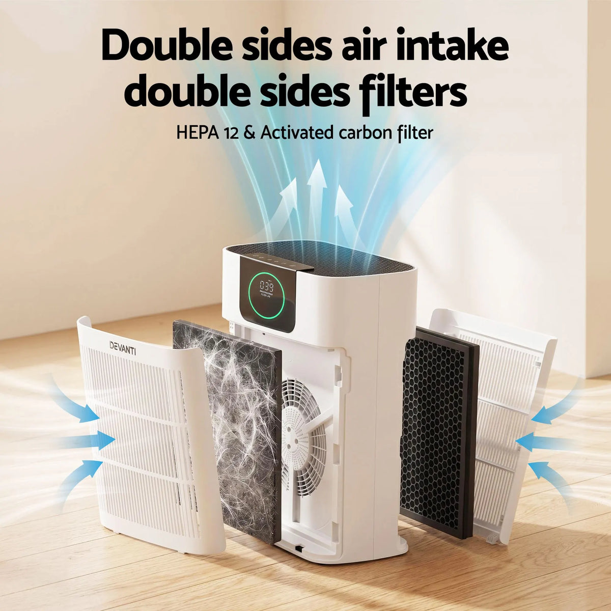 Devanti Pet Air Purifier H12 HEPA Filter Cleaner Replacement Filter White - Image 6
