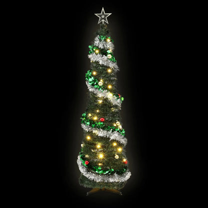Jingle Jollys Pop Up Christmas Tree Pre Decorated Warm White LED 155cm - Image 9