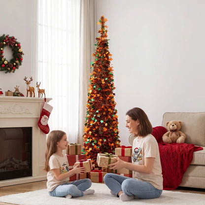 Jingle Jollys 160cm Pop Up Christmas Tree Artificial Christmas Tree Golden Maple Leaf - Image 6